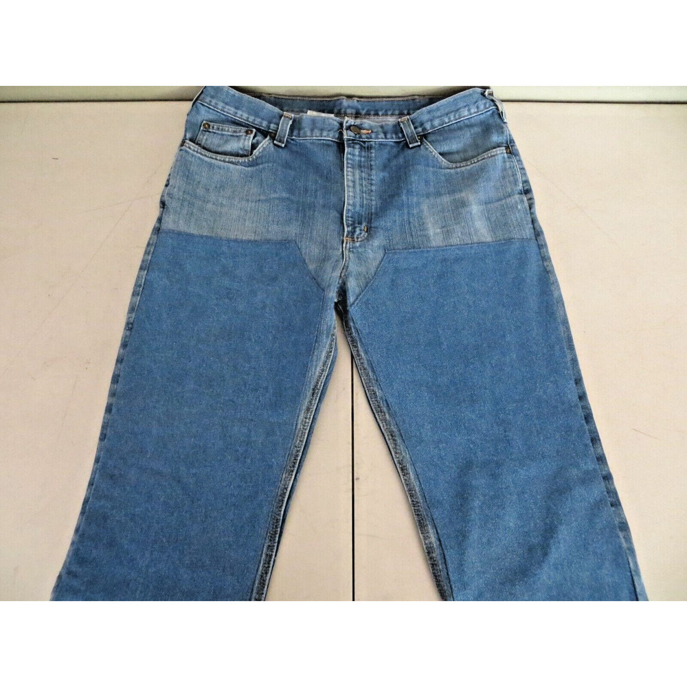 CARHARTT Jeans Mens 38x34 Blue Work Farm Utility Double Knee Chores #14806
